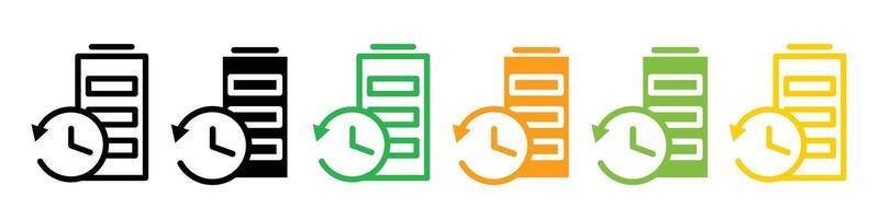 Fast Charging Battery Icon with Clock Symbol for Quick Power Ups vector