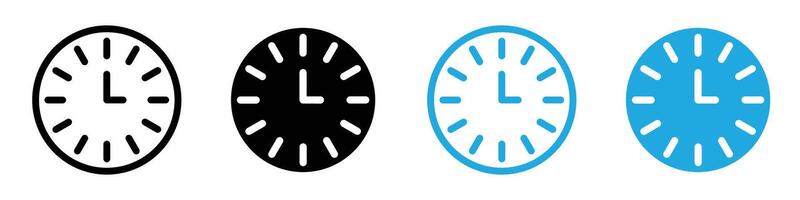 Clock icon illustrating time management and punctuality, ideal for business meetings, schedules, and productivity tools vector