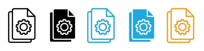 Document settings icon logo set vector
