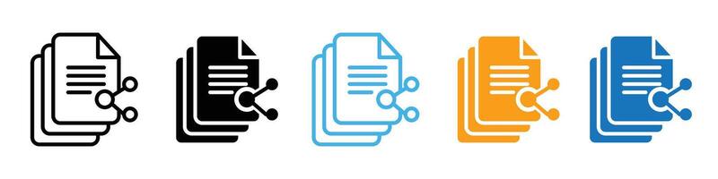Social Media Document Share Button Icon for Web File Distribution vector