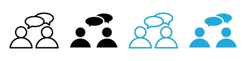 Conversation icon featuring dialogue bubbles for communication, perfect for social media, customer service, and chat apps vector