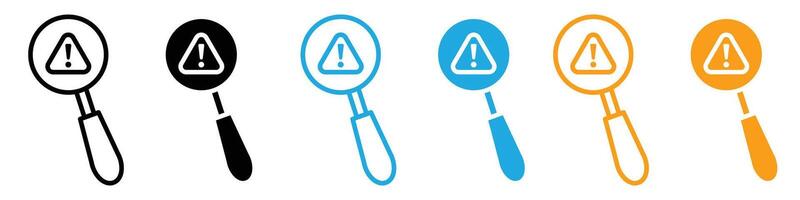 Finding problem icon logo set vector