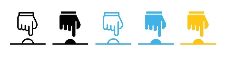 Interactive Hand Push Button Icon for Doorbells and Emergency Alerts vector