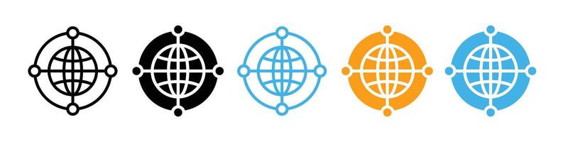 Worldwide Web Network Icon for Global Communication and Navigation vector