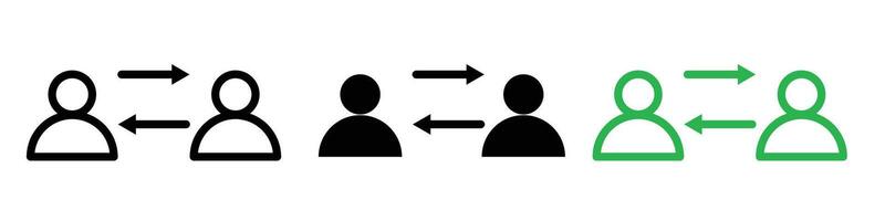 Two Person Conflict and Misunderstanding Communication Icon vector