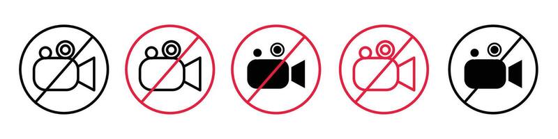 Recording Ban Icon for Restricted Filming and Camera Use vector