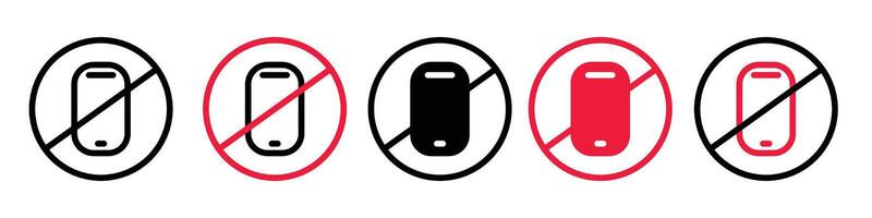 Cell Phone Use Prohibition Icon Indicating No Call Zones vector