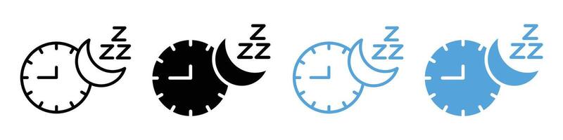 Night Time Sleep Schedule Icon with Moon and Clock for Bedtime Routine vector