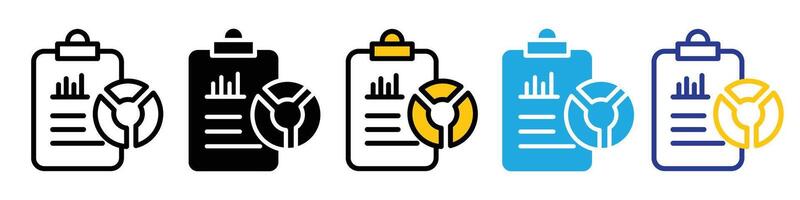 Business Financial Reporting and Analytics Icons Illustrations for Finance and Data Analysis vector