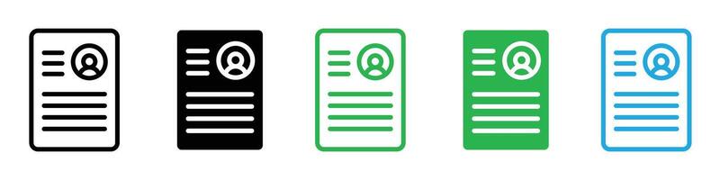 Resume icon representing job application materials, ideal for career development, recruitment agencies, and professional networking vector