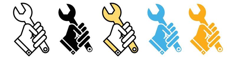 Mechanical Problem-Solving Icon for Engine Repair and Service vector