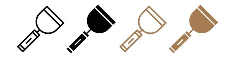 Construction tool icon showing a putty knife used for smoothing building materials vector