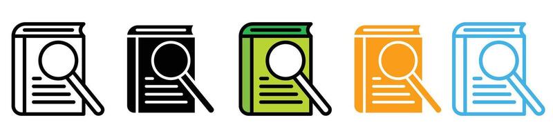 Technical and Reference Guide Book Icons in Ideal for Machinery Manuals and User Instructions vector