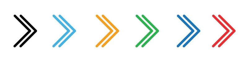 Right arrow shows next or forward move direction button icon. vector