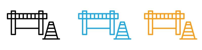 Roadblock icon logo set vector