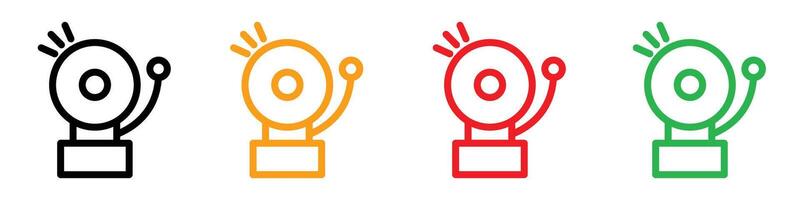 School bell icon showing educational schedules and routines, perfect for academic institutions, schools, and educational programs vector