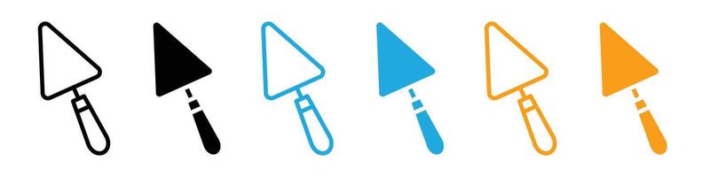 Trowel icon representing construction tools, suitable for building projects, home renovations, and DIY tutorials vector