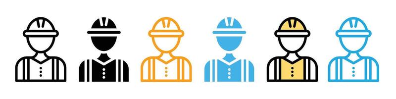 Worker icon set vector