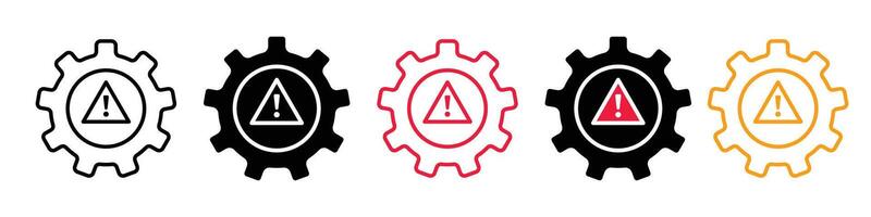 Factory System Error Icon Indicating Machinery Faults and Issues vector