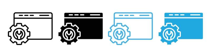 Maintenance Work and Technical Support Icon with Industrial Wrench Tool vector