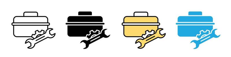 Engineering and Repair Toolbox Icons for Maintenance Projects and Carpentry Tools vector