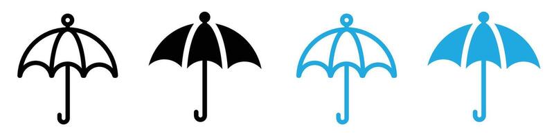 Umbrella icon depicting rain protection and weather readiness, ideal for weather forecasts, outdoor gear, and travel accessories vector