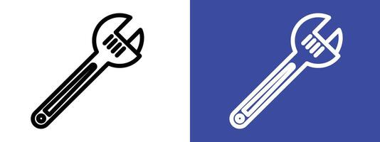 Adjustable Wrench Icon for DIY Projects, Toolkits, and Mechanical Repairs vector