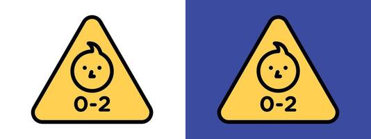 Warning about age restriction specifying not appropriate for children under a certain age vector