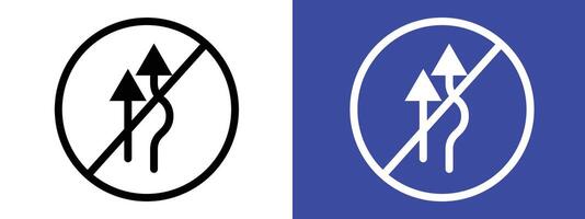 Ensure road safety with this do not overtake traffic sign, showcasing a clear warning symbol, arrow direction, and prohibited overtaking on highways. vector