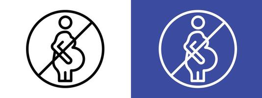 Forbidden pregnant icon set. Prohibition signs for pregnancy restrictions. Useful for safety notices, health warnings, and restricted areas. vector