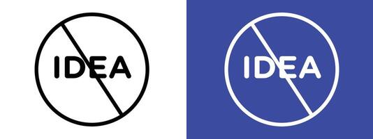 No idea submission sign indicating prohibition on suggesting ideas vector