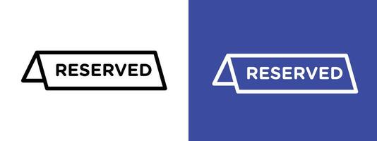 Reserved Sign Icon Perfect for Event Planning and Seating Arrangements vector