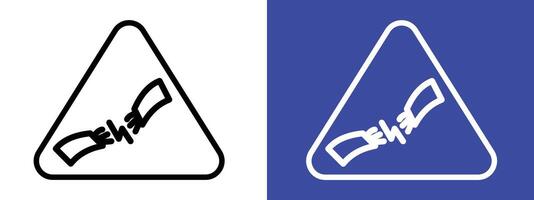 Short circuit icon set. Electrical hazard and safety symbols. Perfect for warning signs, safety notices, and instructional materials. vector
