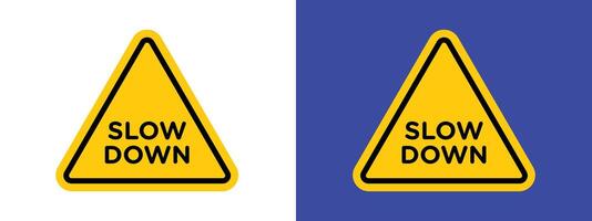 Speed reduction required sign indicating need to slow down vector