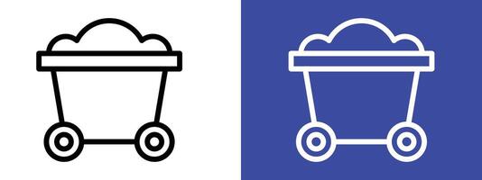 Trolley with Coal Icon for Industrial Transportation, Energy Resources, and Mining vector