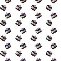 Chocolate cake with butter cream. Seamless pattern. illustration. vector