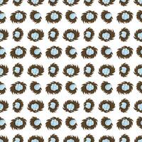 Bird's nest with eggs. illustration. Simple seamless pattern. vector