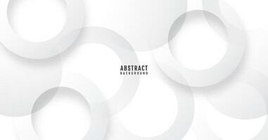 3D white abstract background overlap layer on bright space with cutout shape effect decoration. Modern graphic design element circles style concept for web banner, flyer, card, or brochure cover vector