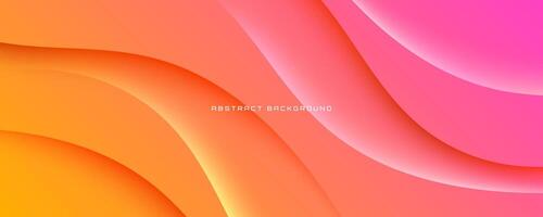 3D colorful abstract background overlap layer on bright space with waves effect decoration. Minimalist modern graphic design element cutout style concept for web banner, flyer, card, or brochure cover vector