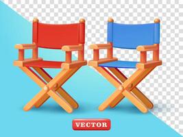 Outdoor folding chairs, 3d. Suitable for design elements vector
