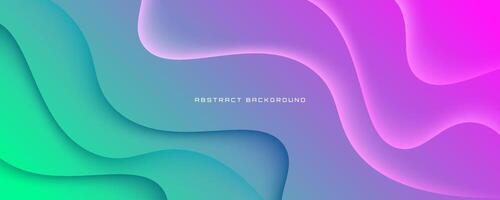 3D colorful abstract background overlap layer on bright space with waves effect decoration. Minimalist modern graphic design element cutout style concept for web banner, flyer, card, or brochure cover vector