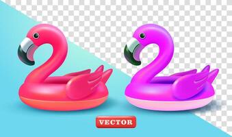 Flamingo float, 3d. Suitable for advertising, holiday and design elements vector