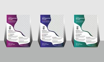 Corporate creative colorful business flyer template design set, abstract business flyer, template design vector