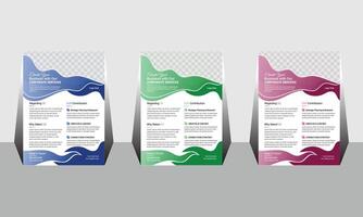 Corporate creative colorful business flyer template design set, abstract business flyer template design vector
