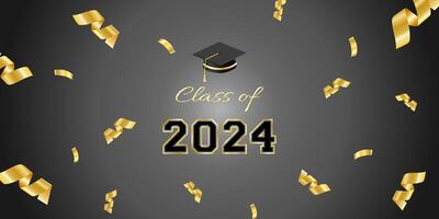 Class of 2024. Graduation banner. Design for flyer, invitation, greeting card. illustration vector