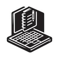 notebook silhouette logo design template vector
