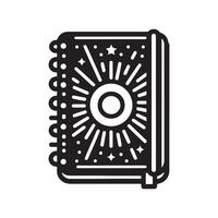 notebook silhouette logo design template vector