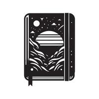 notebook silhouette logo design template vector