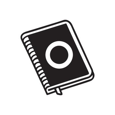 notebook silhouette logo design template