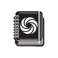 notebook silhouette logo design template vector